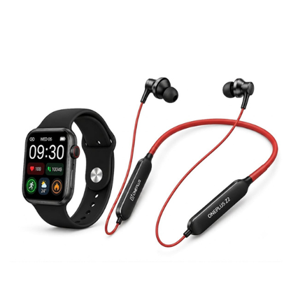 2-in-1 Smart Gift Combo – Smartwatch + Wireless Neckband