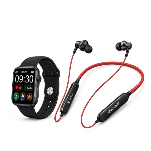 2-in-1 Smart Gift Combo – Smartwatch + Wireless Neckband